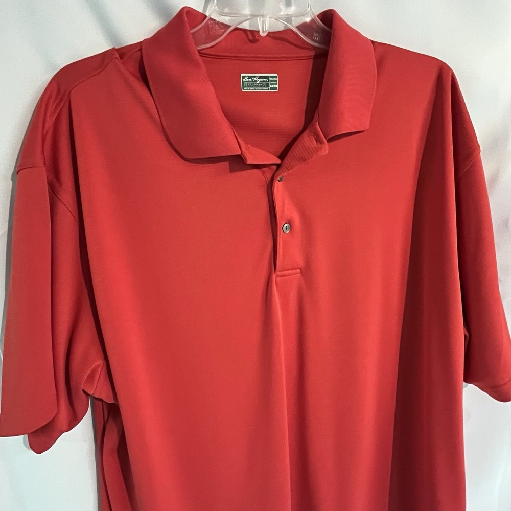 Ben Hogan Performance Men's Polo Shirt 3XL Red Textured Golf‎ Outdoors Comfort